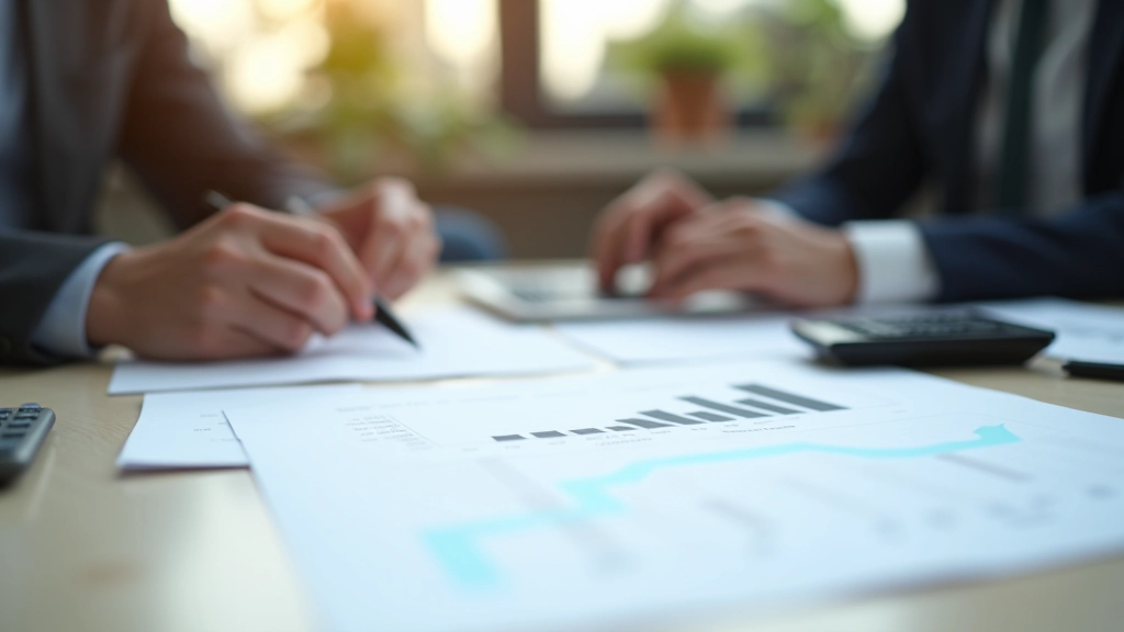 Geschäftsklima-Indikator mit Diagrammen und Analysen auf dem Schreibtisch