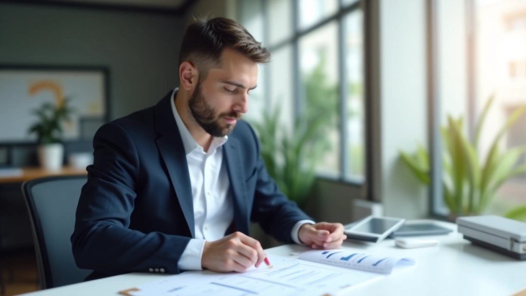 Finanzanalyst bei der Auswertung von Konjunkturdaten und Wirtschaftstrends